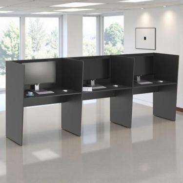 Imagem de Mesa de Atendimento Escritório Call Center 3 Lugares - Casa H