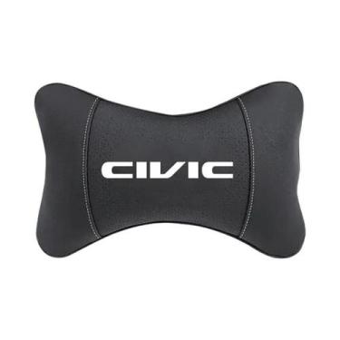 Imagem de Almofada De Pescoço Para Assento De Carro Em Couro, Suporte Lombar Par