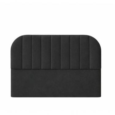 Imagem de Cabeceira De Cama Box Moderna Estilo Orgânica Queen 160 Cm Veludo Preto Do Lar Móveis E Decoração