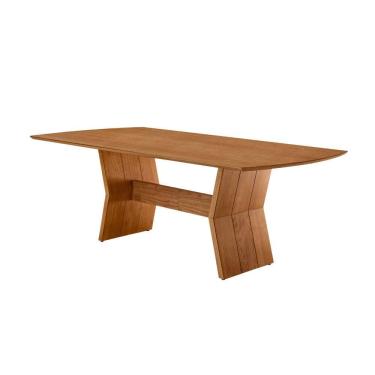Imagem de Mesa para Sala de Jantar Portugal 180cm Tampo Barril Laminado Moderna Mobilia