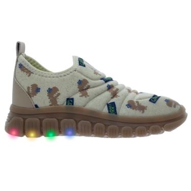 Imagem de Tênis Casual Infantil Menino LED Novopé Soft 99001304 Bege-Masculino