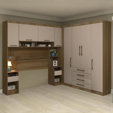 Imagem de Guarda Roupa Casal Modulado Cp05 Delphi Avelã/Cinnamon L01 - Mpozenato