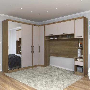 Imagem de Guarda Roupa Casal Modulado Espelho Cp06 Delphi Avelã/Cinnamon L01 - Mpozenato