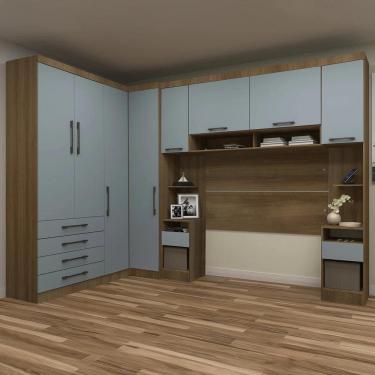 Imagem de Guarda Roupa Casal Modulado Cp01 Delphi Avelã/Grey L01 - Mpozenato