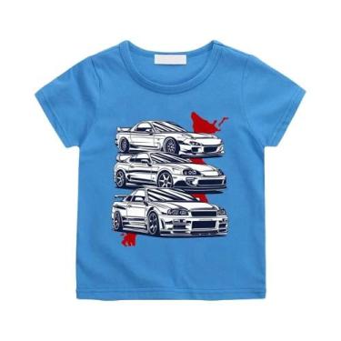 Imagem de Camiseta Casual Infantil Unissex Com Estampa De Carro Do Anime Initial