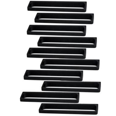 Imagem de Kit 10 Puxadores para Móveis Preto Fosco Toulon 2544 Armários Gavetas Torralba