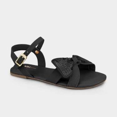 Imagem de Sandália Infantil Bibi Little Me Preta com Brilho 1104460-Feminino