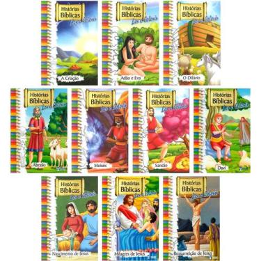 Imagem de Kit 10 livros - solapa histórias bíblicas para ler e colorir - RIDEEL