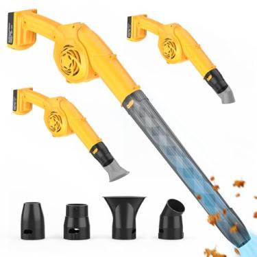Imagem de Soprador de folhas sem fio para DeWalt 20v Max alimentado por bateria (sem bateria) com 4 bocais, soprador elétrico de 600 km/h com modo de 3 velocidades, mini soprador de folhas portátil para