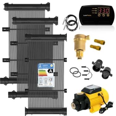 Imagem de Kit Aquecedor Solar para Piscinas de até 10m² ou 14mil litros TekSol com Controlador de Aquecimento Bivolt e Motobomba