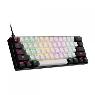 Imagem de Teclado Com Fio Mecânico Gamer Aura Gk2, USB, Switch Blue, ABNT 2, RGB, Branco E Preto