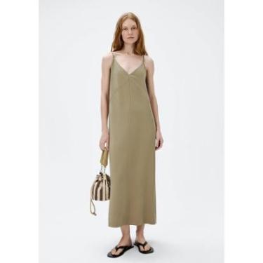 Imagem de Vestido Midi Em Peach Touch Com Fenda-Feminino