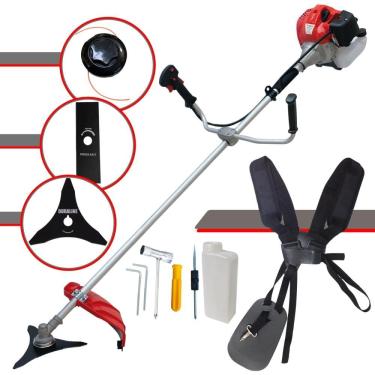 Imagem de Máquina de Cortar Grama À Gasolina Anmax CG430-P TB 43cc 2HP Roçadeira Lateral 3 Em 1 Com Carretel de Nylon + Faca 2 Pontas + Faca 3 Pontas