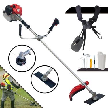 Imagem de Roçadeira Lateral Anmax CG520P-TB À Gasolina Motor 2T 52cc 2,2HP de Potência 10.000rpm de Alta Performance Com Carretel de Nylon e Lâmina 2 Pontas