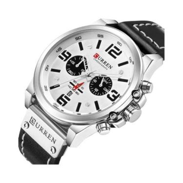 Imagem de Relógio De Pulso Masculino À Prova d'Água Com Pulseira De Couro Quartz