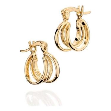 Imagem de Brinco Argola Tripla Vazada, Trabalhada. Rommanel 523646, Branco, unic