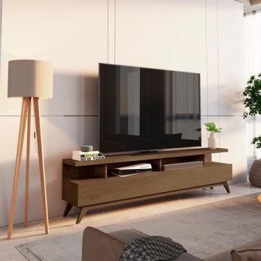 Imagem de Rack para TV até 72 Polegadas 100% MDF 180cm Pés em Madeira Maciça Yuc
