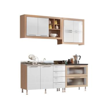 Imagem de Cozinha Ditália Aspen s/tampo s/pia Carv/Branco A58 Cozy