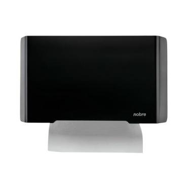 Imagem de Dispenser de Papel Toalha 1/3 Dobra com Frente Inox - Preto Select - G