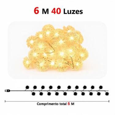 Imagem de Luminária De Mesa Luz LED Decorativo 6m com 40 Lâmpadas - Tudo em Caix