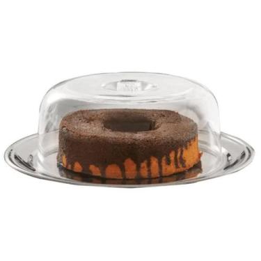 Imagem de Boleira Petúnia em Aço Inox com Tampa para Servir Bolos Inox Brinox