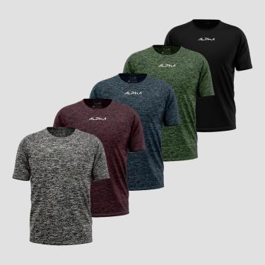 Imagem de Kit 5 Camisetas New Fluid Mescla Dry Alpha Co Masculina-Masculino