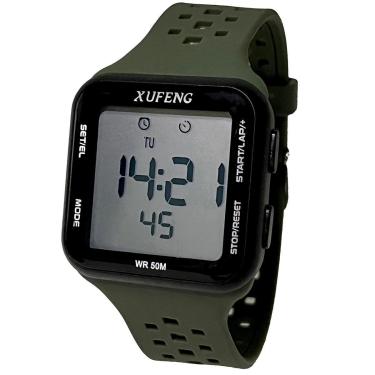 Imagem de Relógio Quadrado Masculino Digital Academia Resistente Água Esportivo Xufeng-Masculino