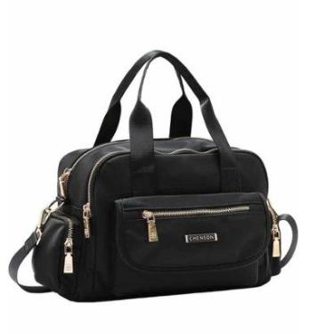Imagem de Bolsa Feminina Original Twill Nylon Mão Chenson 84943 Preto-Feminino