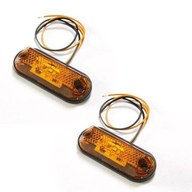 Imagem de Kit 2 Luz de Posição - Carretinha- Led Oval - Reboque - Ambar - Outlie