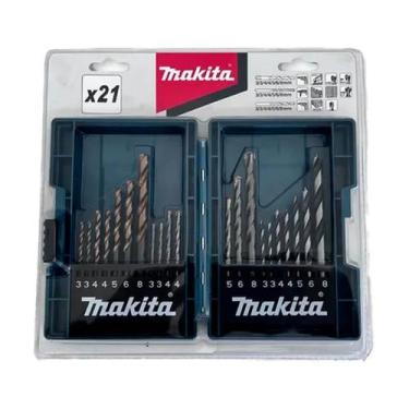 Imagem de Kit 21 Peças Brocas Madeira Concreto Metal B-44884 Makita