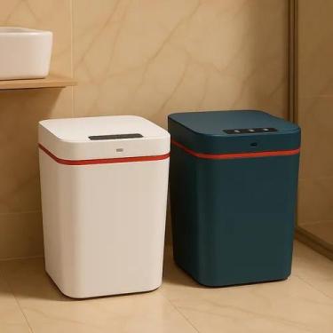 Imagem de Lixeira Automática Sensor Sujeira Descarta Reciclagem Papel Folha Bald