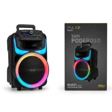 Imagem de Caixa de Som Pulse Burst 250W RMS 8POL BT/AUX/USB/FM, Preto Com LED - 