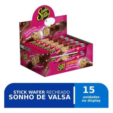 Imagem de Stick Wafer Recheado Sonho de Valsa display com 15 unidades - Congratu