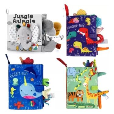 Imagem de Coleção 4 Livros Bebê Brinquedo Educativo Incentiva Sensorial Color De