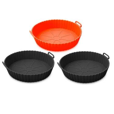 Imagem de 3 Assadeira Redonda Alça Bolo Torta Molde Culinário Cozinha Forma Sili