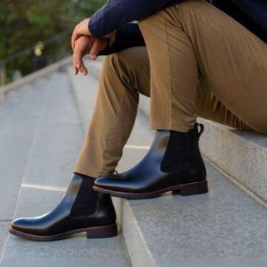 Imagem de Bota Masculina Chelsea de Couro Casual NS Houston2 - Conforto e Praticidade no Diia a D...
