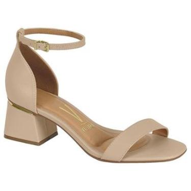 Imagem de Sandalia Vizzano Feminina Salto Baixo Grosso Metalizado - Branco - 37-Feminino