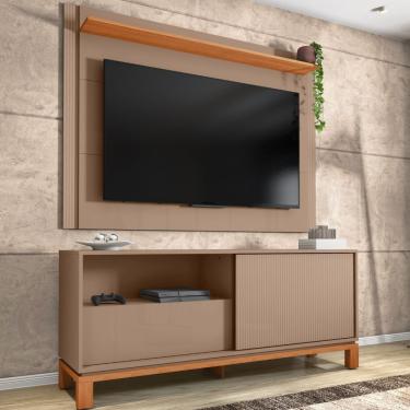 Imagem de Rack Bancada Com Painel Para Tv 65 Polegadas Caemmun Sued/freijo
