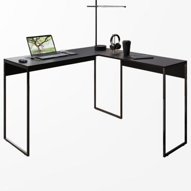 Imagem de Mesa Em L Industrial Para Escritório E Home Office Preto