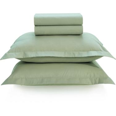 Imagem de Jogo de Cama Karsten Tom 200 Fios 4 Peças Queen Verde