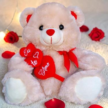 Imagem de Urso de Pelúcia 3 Corações Eu Te Amo Namorados Amor Ursinho - Fizzy, M