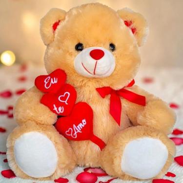 Imagem de Urso de Pelúcia 3 Corações Eu Te Amo Namorados Amor Ursinho - Fizzy, C