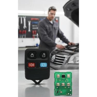 Imagem de Controle Alarme Carro 4 Botões Completo Preto - Congratulations Store