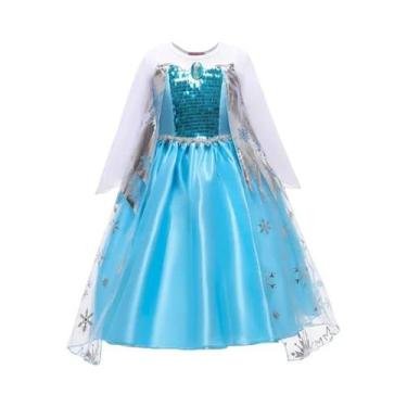 Imagem de Vestido De Princesa Frozen Elsa Anna Para Meninas, Fantasia Infantil P