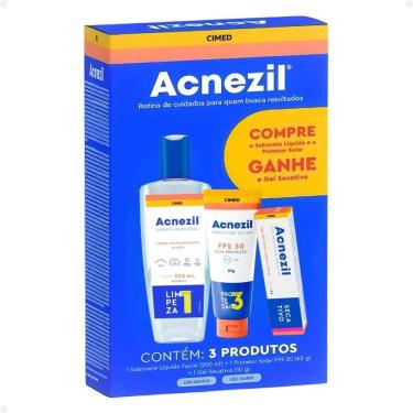 Imagem de Kit Cimed Acnezil: 1 Sabonete Líquido 200ml, 1 Protetor Solar FPS 30 60g e 1 Gel Secati...
