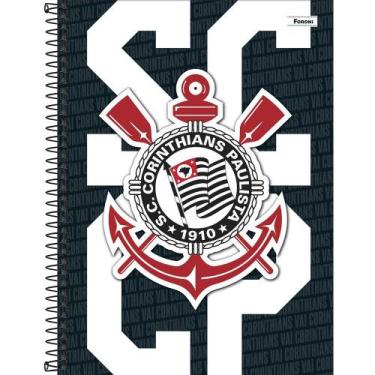 Imagem de Caderno Espiral Universitário Corinthians 1 Matéria 80 Folhas FORONI