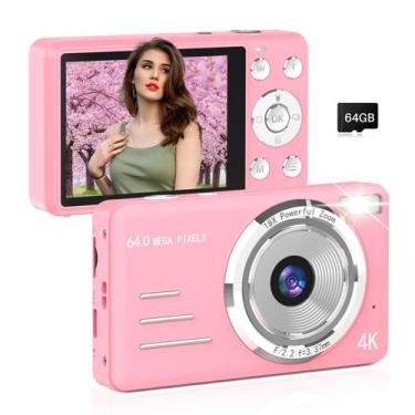 Imagem de Câmera digital Forc FHD 4K 64MP Point and Shoot Kids com 64GB