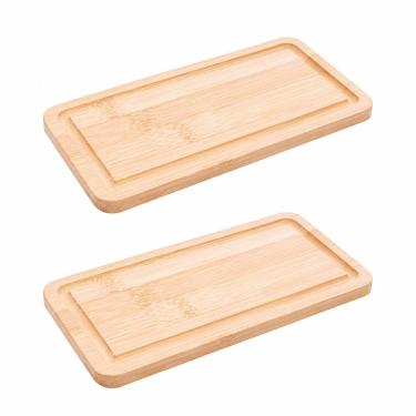 Imagem de Kit com 2 Tábuas para Petiscos Hire em Bambu 20x10x1cm Decoração Multiuso para Servir Lyor
