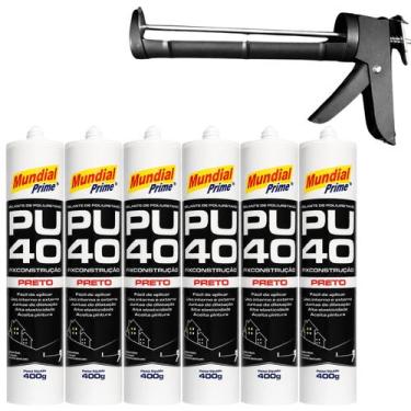 Imagem de Kit Pistola Aplicadora Aeroflex 9 Pol com Selante PU40 Preto para Refo