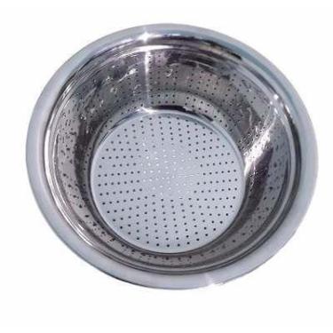 Imagem de Kit 2 Escorredores De Aço Para Massas Arroz Legumes Inox 26,5 cm - mon